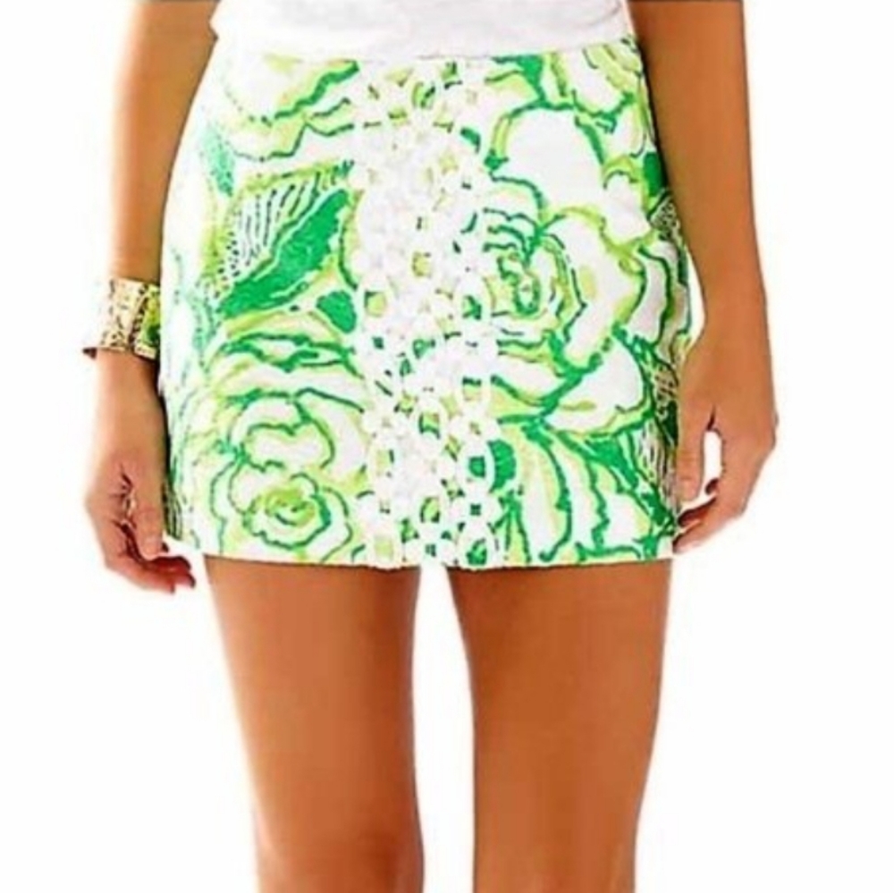 Lily pulitzer green tate mini skirt